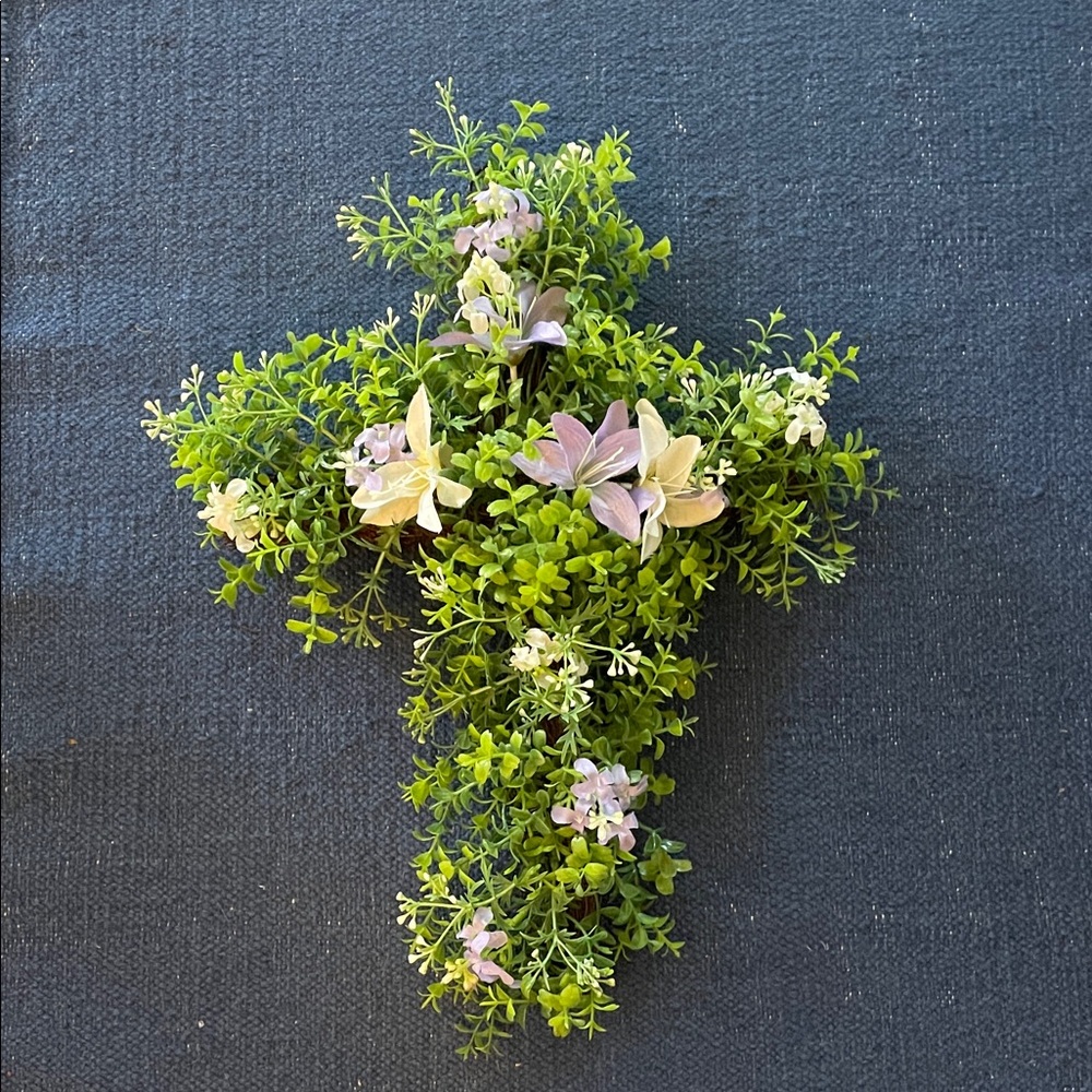 Cross Floral Greenery Cross wreath
